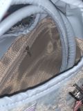 Five-pointed star patch design raw edge denim crossbody bag