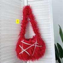 Faux fur plush large capacity crossbody bag
