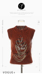 Chain hollowed out technology sleeveless sweater knit