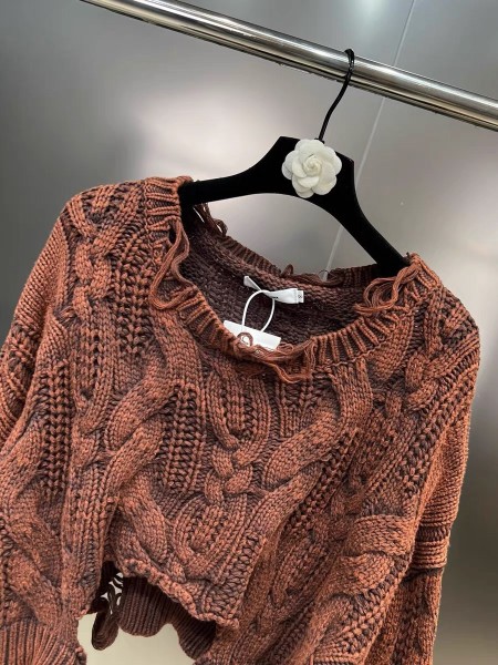 Round Neck Long Sleeve Washed Hole Loose Street Trendy Lazy Sweater