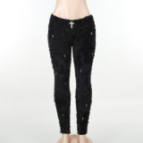 Fashion Cross Accessories Wool Pants