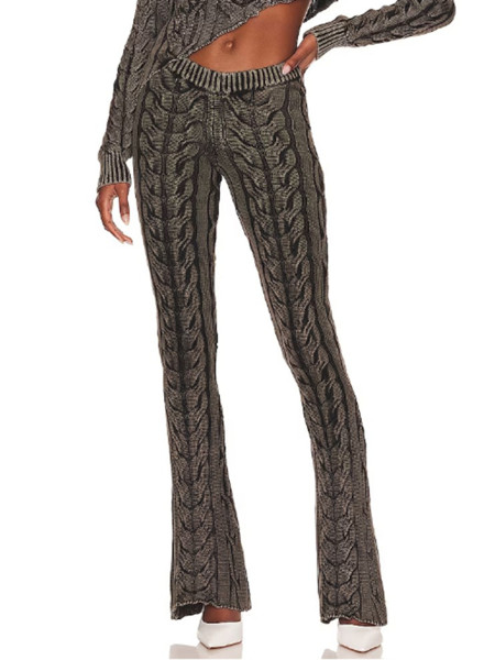 High waisted slim fitting slightly flared women's slimming sweater pants