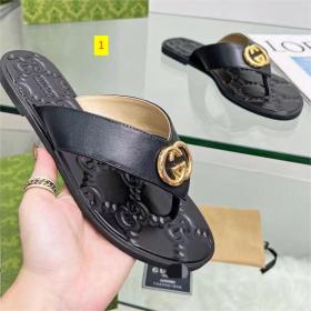 Genuine leather casual and fashionable flat bottomed clip toe women's slippers and sandals
