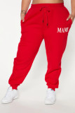 Letter printed plush sweater set