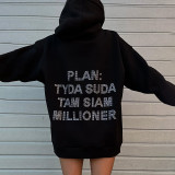Hot Diamond Pocket Hoodie Long Sleeve Top