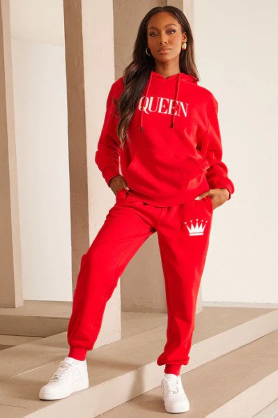 Letter printed plush sweater set