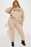 Letter printed plush sweater set