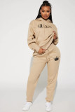 Letter printed plush sweater set
