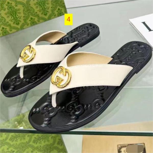 Genuine leather casual and fashionable flat bottomed clip toe women's slippers and sandals