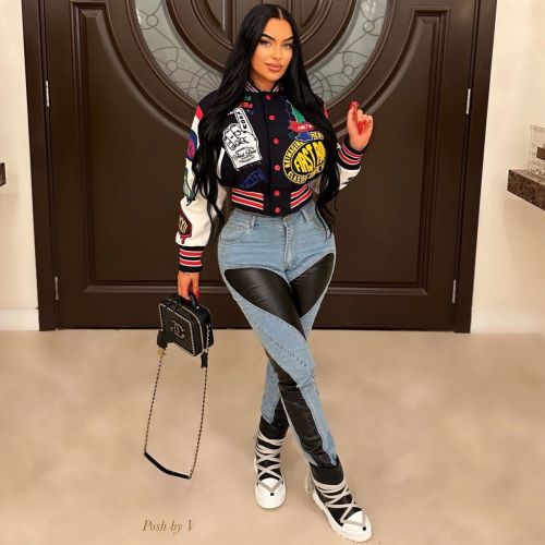 Double layered threaded woolen baseball jersey