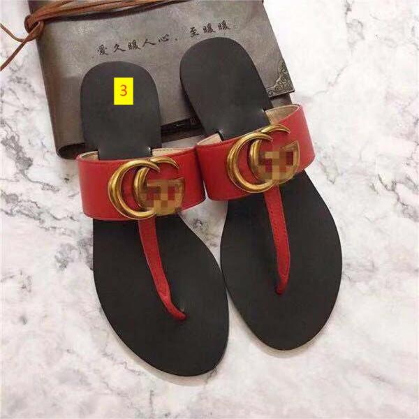 Genuine leather casual and fashionable flat bottomed clip toe women's slippers and sandals