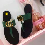 Genuine leather casual and fashionable flat bottomed clip toe women's slippers and sandals