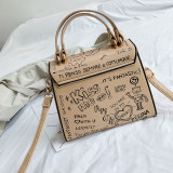 Shoulder bag letter lock buckle handbag