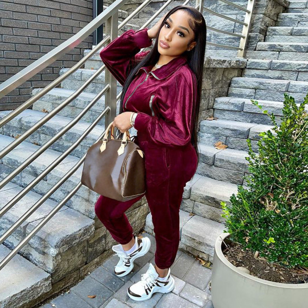 Women's Korean velvet autumn and winter set