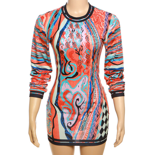 Sexy Long Sleeve Hollow High Waist Slim Fit Short Dress