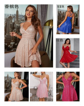 Sequin Dress Pleated Cross Strap Holiday Dress Sequin Dress Pleated Cross Strap Holiday Dress