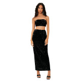 Chestless Sequin Set Skirt