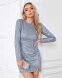 Sequin Multicolor Banquet Long Sleeve Women's Dress