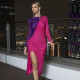 Sequin Spliced Long Sleeve Split Party Dress