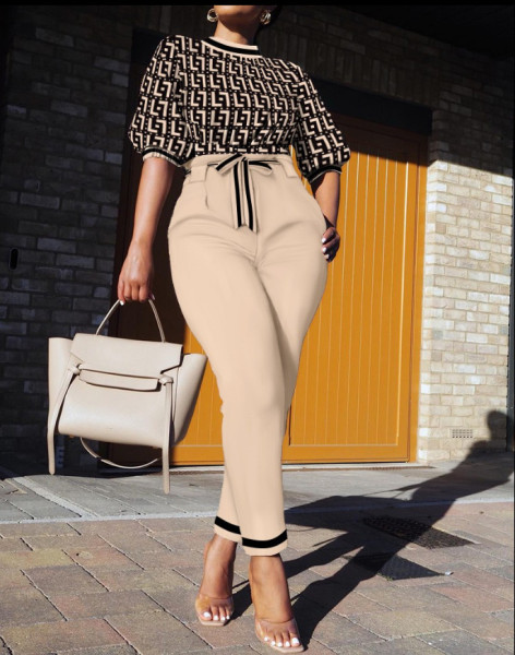 Women's three-quarter sleeved fashionable casual set