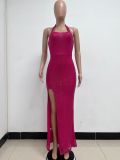 Split neck dress