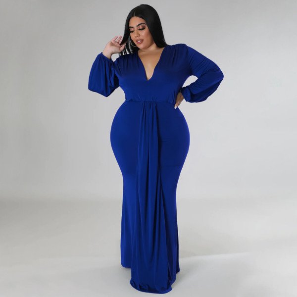 Irregular V-neck dress