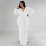 Irregular V-neck dress