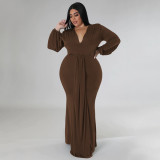 Irregular V-neck dress