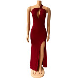 Women's Sexy Dress Hollow out Sleeveless Split Dress
