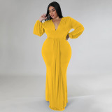 Irregular V-neck dress