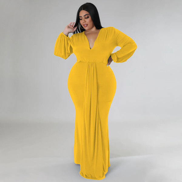 Irregular V-neck dress