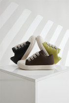 Small board shoes for female couples, candy colored personalized chubby small white shoes