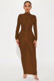 Sexy and fashionable mesh plaid dress