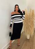 Open back, high waisted, mid length, high-end, slim fitting, and buttocks wrapped skirt