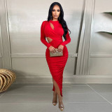 Sexy Slim Fit Side Open Waist Wrap Hip Dress