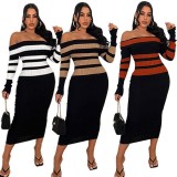 Open back, high waisted, mid length, high-end, slim fitting, and buttocks wrapped skirt