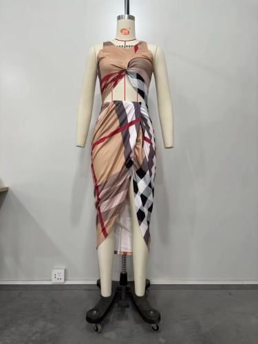 Chest Wrap Dress Set
