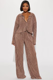 Short top long sleeved pleated sexy casual set