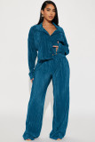 Short top long sleeved pleated sexy casual set