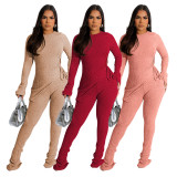 Irregular knitted thread hollowed out casual suit