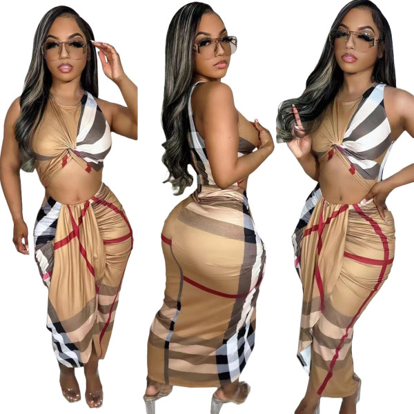 Chest Wrap Dress Set