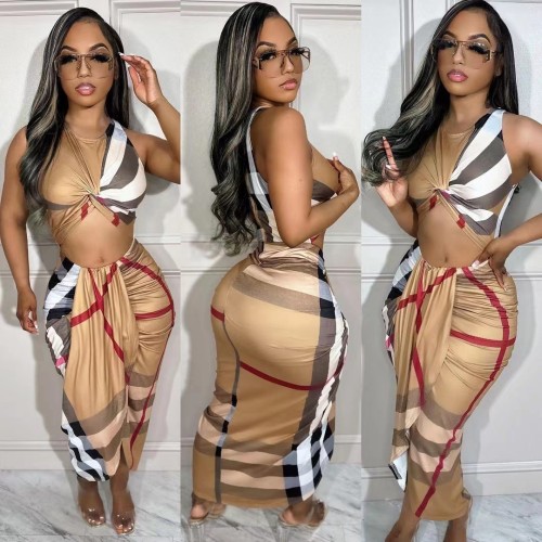 Chest Wrap Dress Set