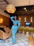 Flare sleeve pleated pile pants sexy set