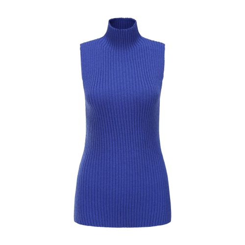 Women's high neckline sleeveless sweater with a bottom layer, slim fitting women's top