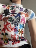 Printed Short Sleeve Top
