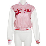 Contrast Panel Slim Fit Jacket Baseball Coat