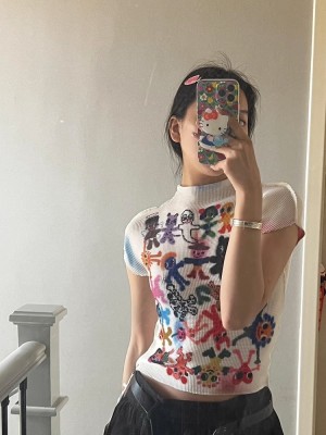 Printed Short Sleeve Top