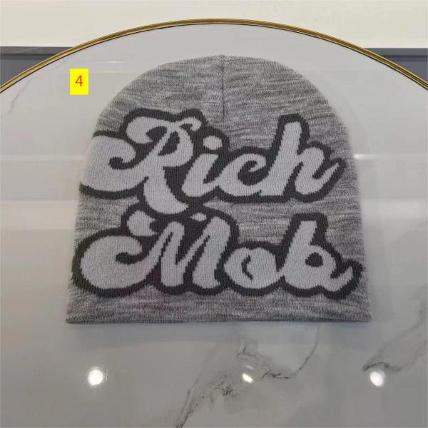 Knitted pullover hat with multi-color letters European and American men's and women's wool knitted hat