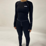 Slim fitting long sleeved top sports yoga leggings set