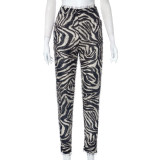 Tight striped casual pants